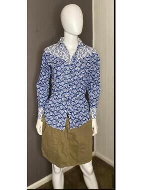 1980's Calico Pearl Snap Western Shirt from Ladies EDWIN size XS/S